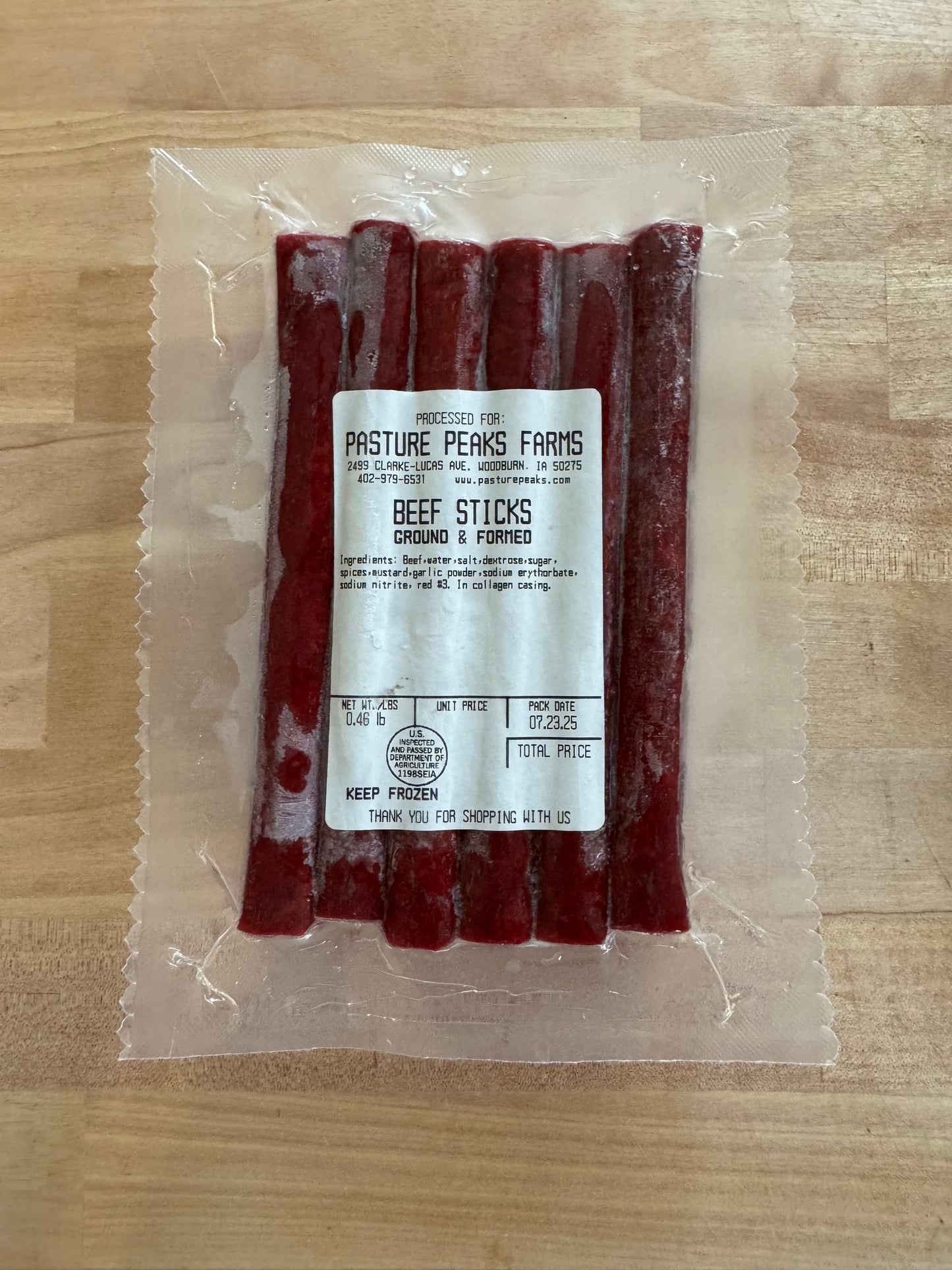 Beef snack sticks
